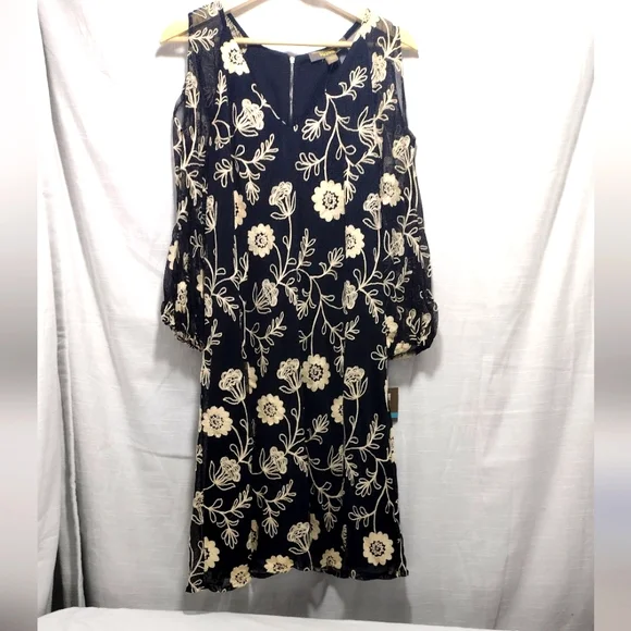 Melonie T Embroidered Floral Cold-Shoulder Sheer Mini Dress - Picture 12 of 16